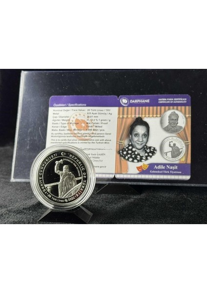 Darphane – Adile Naşit Gümüş Hatıra Sikkesi (Geleneksel Türk Tiyatrosu Serisi) modelleri
