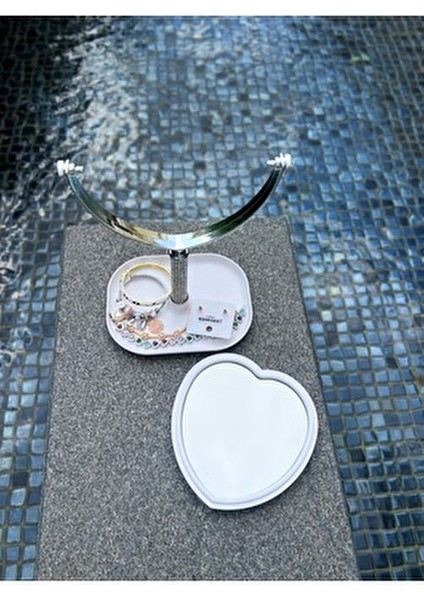 Kalp Şeklinde Taşlı Masa Aynası modelleri