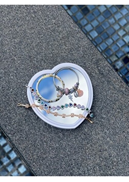 Kalp Şeklinde Taşlı Masa Aynası fırsatları