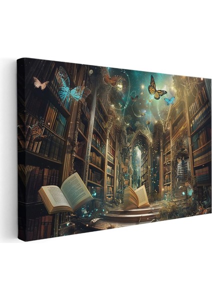 Bilgeliğin Büyüsü - Uçuşan Kitapların Sırrı Kanvas Tablo modelleri