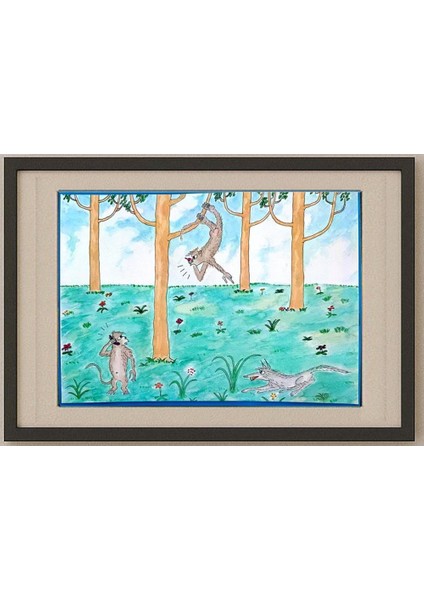 Zhang Jian Sheng 35x21cm Orijinal Karikatür Tablo