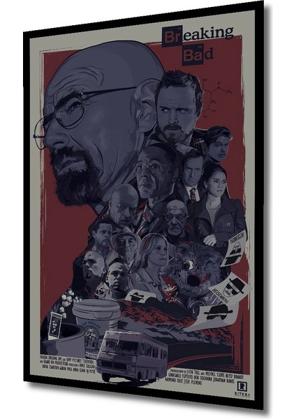 Breaking Bad Kara Kalem Görünümlü Ahşap Dekoratif Tablo Dikdörtgen Tablo indirimleri