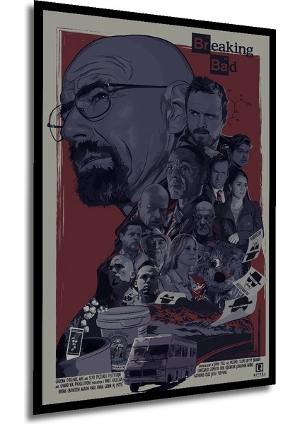 Breaking Bad Kara Kalem Görünümlü Ahşap Dekoratif Tablo Dikdörtgen Tablo