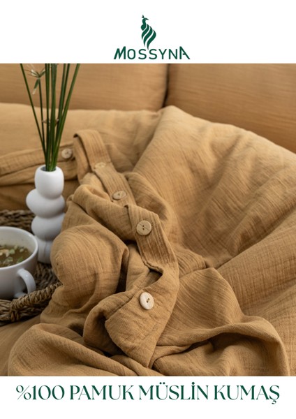 %100 Pamuk Müslin Çift Kişilik Nevresim Takımı - Boncuk Silikon Yastık Hediyeli (2 Adet) modelleri