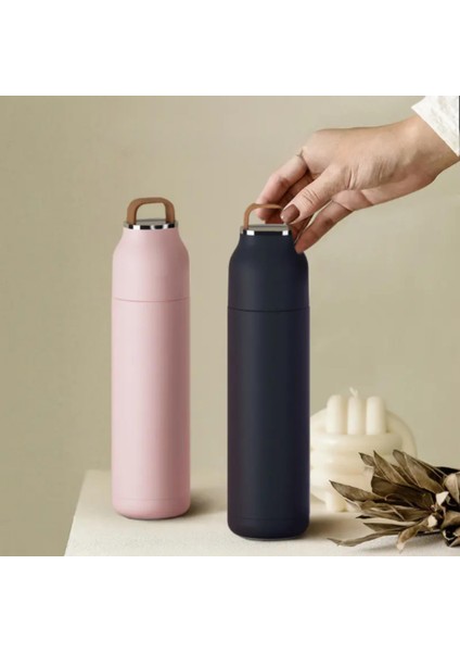 Paslanmaz Çelik Bardak Kapaklı, Tutacaklı, Mat Gövdeli Termos 400 ml indirimleri