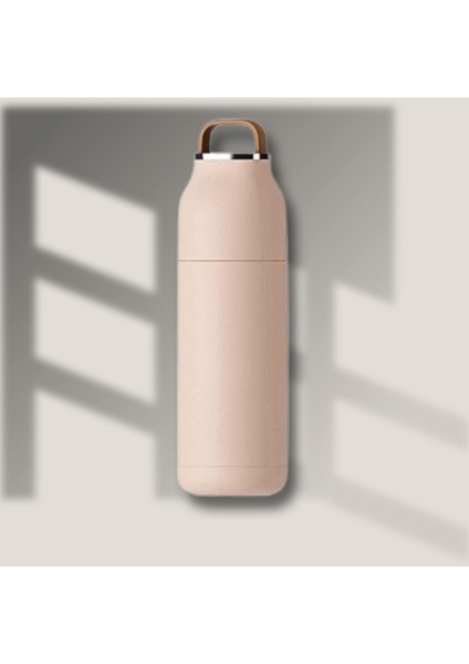 Paslanmaz Çelik Bardak Kapaklı, Tutacaklı, Mat Gövdeli Termos 400 ml