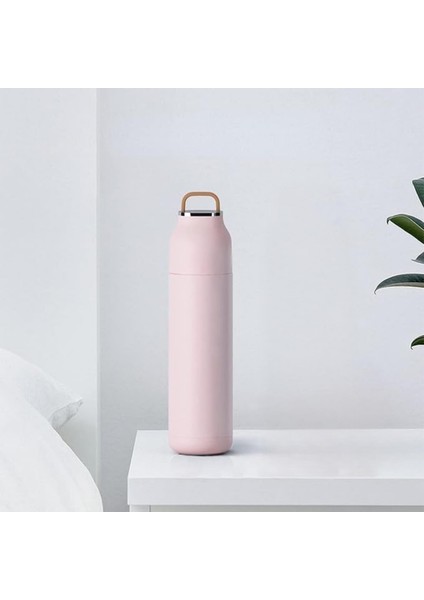 Paslanmaz Çelik Bardak Kapaklı, Tutacaklı, Mat Gövdeli Termos 400 ml