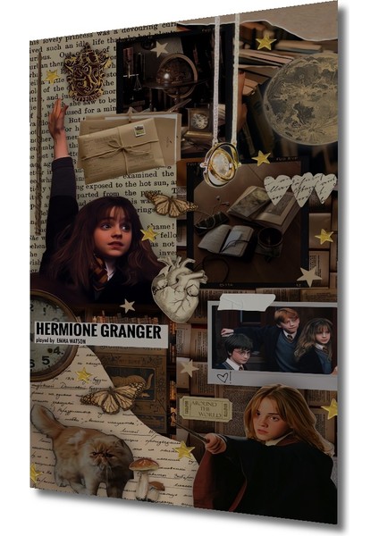 Hermione Granger Sihirli Ruh Hali Yağlı Boya Görünümlü Dekoratif Ahşap Tablo Dikdörtgen Tablo modelleri