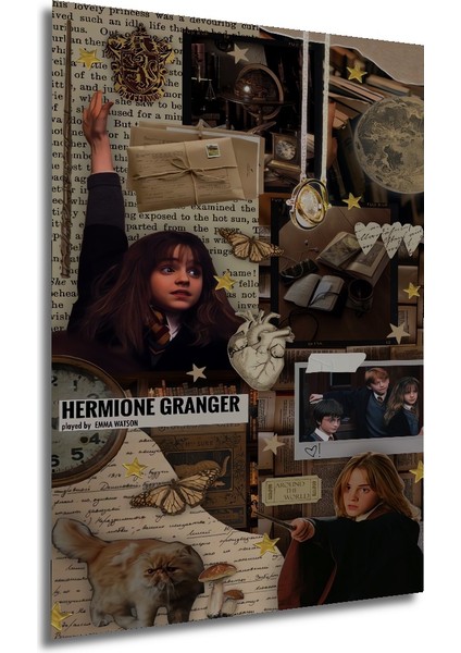 Hermione Granger Sihirli Ruh Hali Yağlı Boya Görünümlü Dekoratif Ahşap Tablo Dikdörtgen Tablo fırsatları