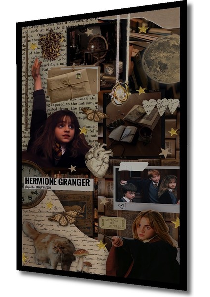 Hermione Granger Sihirli Ruh Hali Yağlı Boya Görünümlü Dekoratif Ahşap Tablo Dikdörtgen Tablo indirimleri