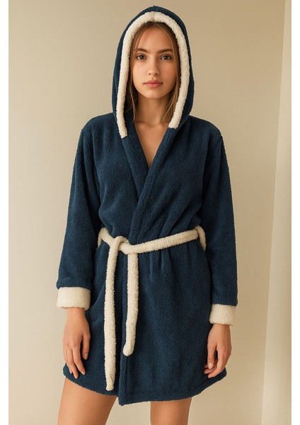 Polar Kapüşonlu Sabahlık Belden Bağlamalı Kışlık Yumuşak Ev Bornozu fiyatları