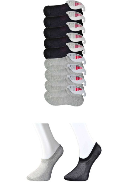 Siyah ve Gri Kadın Görünmez Çorap 9 çift fırsatları