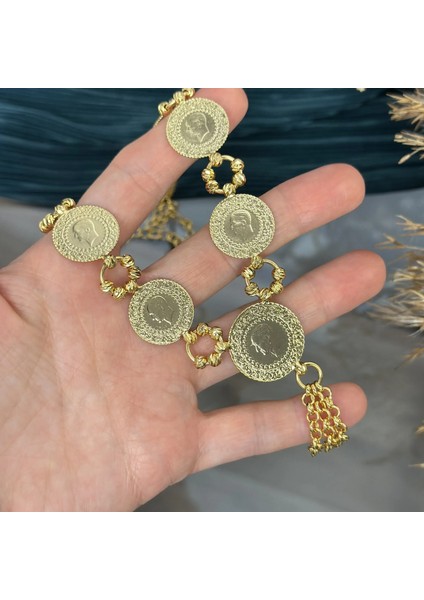 22 Ayar Dorikalı 6 Çeyrek-1 Yarım Altınlı Kolye modelleri