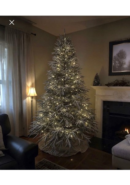 Yılbaşı Ağacı Lüks Kendinden Karlı ve LED Işıklı 240 cm 1560 Dal 850 LED fırsatları