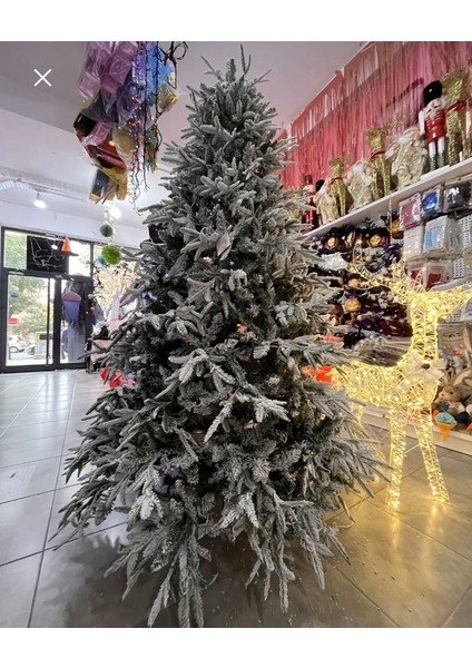 Yılbaşı Ağacı Lüks Kendinden Karlı ve LED Işıklı 240 cm 1560 Dal 850 LED indirimleri