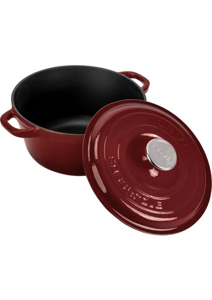 Döküm Yuvarlak Tencere Döküm Demir Kapak New Heritage Serisi ÇAP(Ø)26CM.-BORDO fiyatları