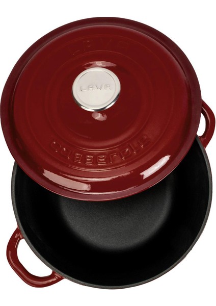Döküm Yuvarlak Tencere Döküm Demir Kapak New Heritage Serisi ÇAP(Ø)26CM.-BORDO modelleri