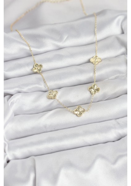 Pirinç Gold Renk Yonca Kadın Kolye - TJ-BKO10561 fiyatları