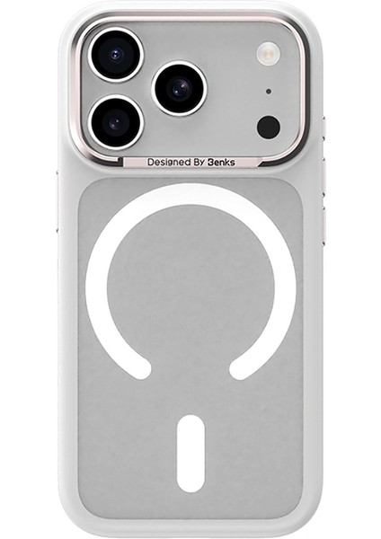 iPhone 17 Pro Uyumlu Kılıf M-Safe Şarj Özellikli Benks Mist C-Magnet Kapak Beyaz