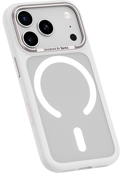 iPhone 17 Pro Uyumlu Kılıf M-Safe Şarj Özellikli Benks Mist C-Magnet Kapak Beyaz fırsatları