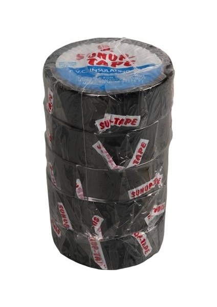 Sunup SN-27918 Siyah 0.13X18 mm Izole Pvc Elektrikçi Bant (5'li Paket)