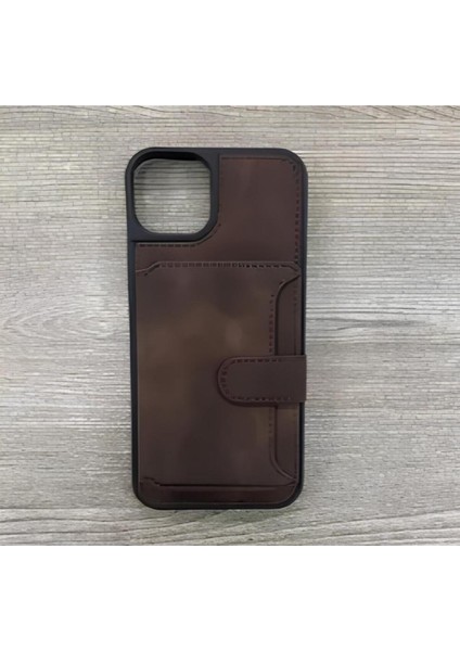 iphone 15 Için Kartlıklı Telefon Kılıfı Kahverengi P70009