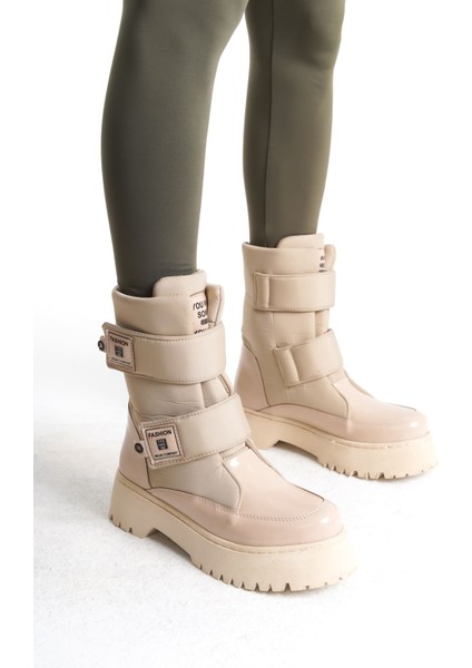 Lumı Cırt Cırtlı Suya ve Soğuğa Dayanıklı Paraşüt Kumaş Rugan Kadın Bot Kt Krem fiyatları