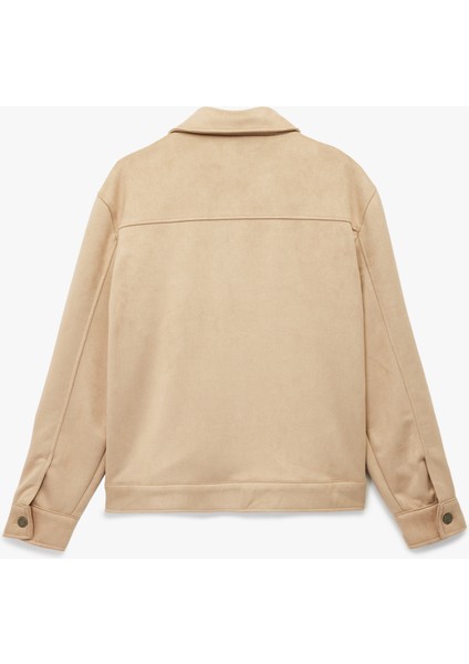 Regular Fit Kapaklı Cepli Gömlek Yaka Düğmeli Suni Süet Ceket fiyatları