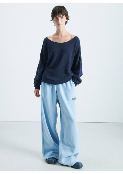 Kayık Yaka Standart Lacivert Kadın Kazak DAM225H25NBCN