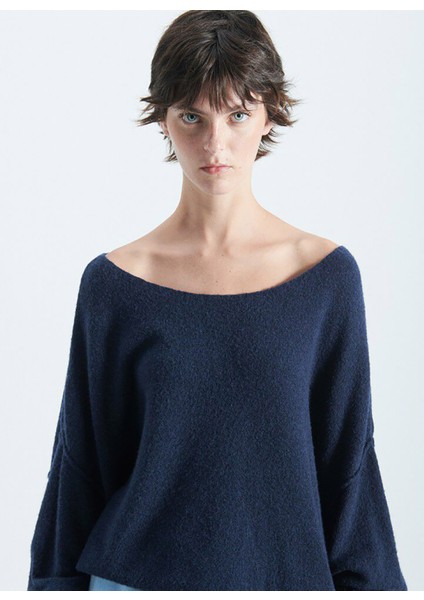 Kayık Yaka Standart Lacivert Kadın Kazak DAM225H25NBCN modelleri