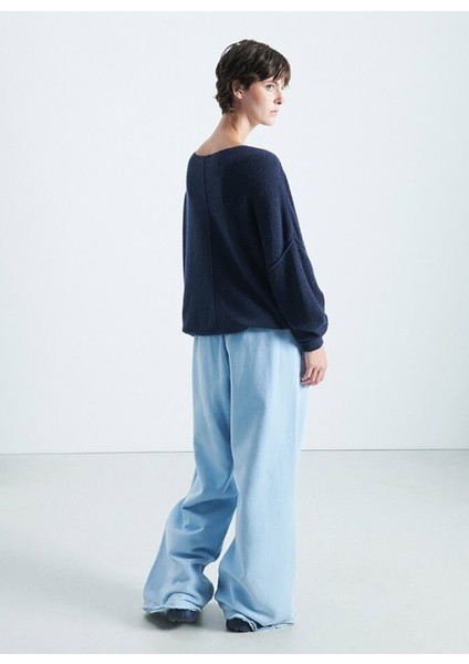 Kayık Yaka Standart Lacivert Kadın Kazak DAM225H25NBCN indirimleri