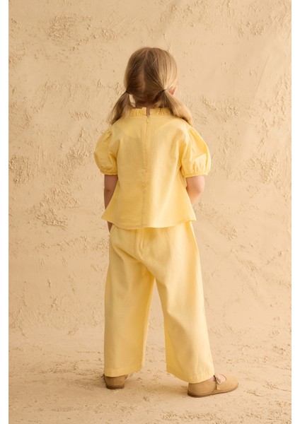 Pamuk Balon Kollu Gömlek Sarı indirimleri