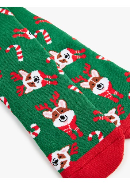 Yılbaşı Temalı Pamuklu Soket Havlu Çorap modelleri