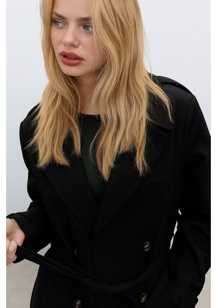 Kemerli Premium Normal Kesim Trençkot