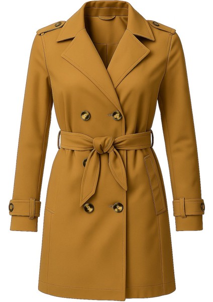 Kemerli Premium Normal Kesim Trençkot modelleri