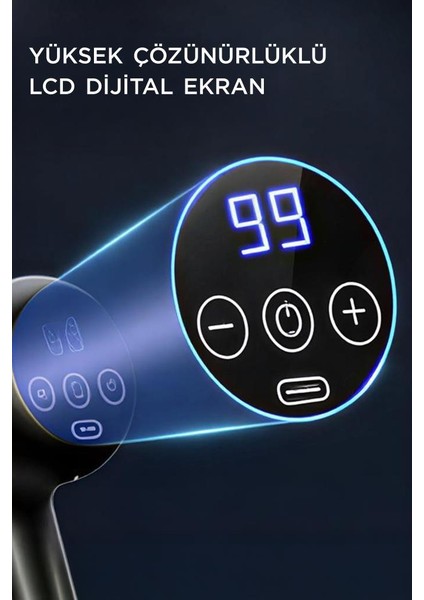 N3 Gri Darbeli Titreşimli Masaj Tabancası Güçlü 1800MAH Şarjlı 8 Başlıklı Egzersiz Aleti modelleri