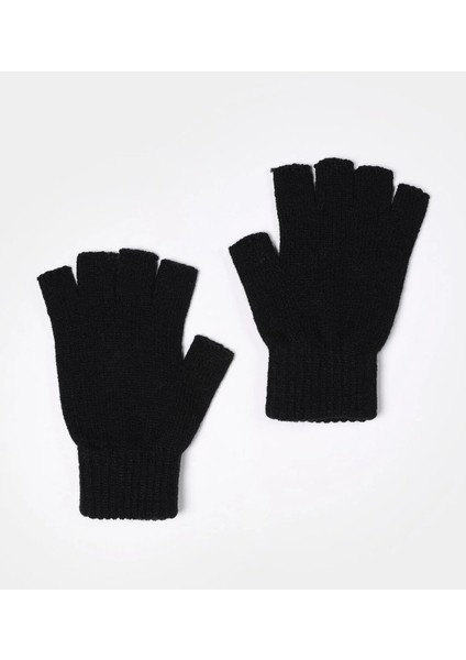 Unisex Parmaksız Eldiven Siyah Standart