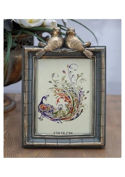 Kuş Detaylı Çerçeve , Haki Renk Kuşlu Çerçeve 25CM