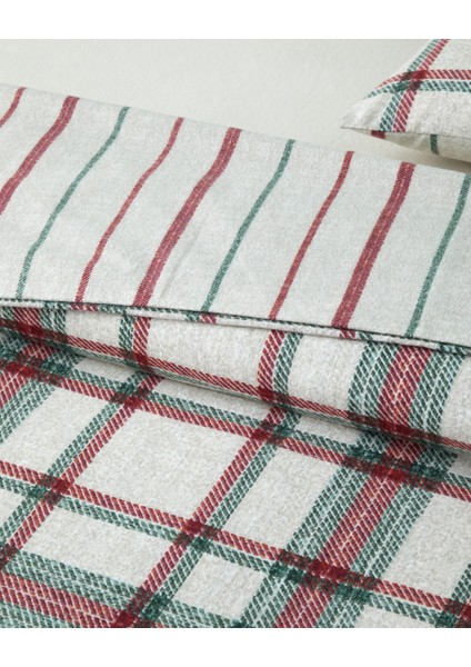 Winter Check Flanel Çift Kişilik Nevresim Takımı 200X220 cm Yeşil – Kırmızı modelleri