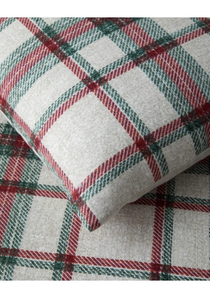 Winter Check Flanel Çift Kişilik Nevresim Takımı 200X220 cm Yeşil – Kırmızı indirimleri