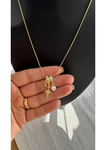 Inci Detay Taşlı Kolye