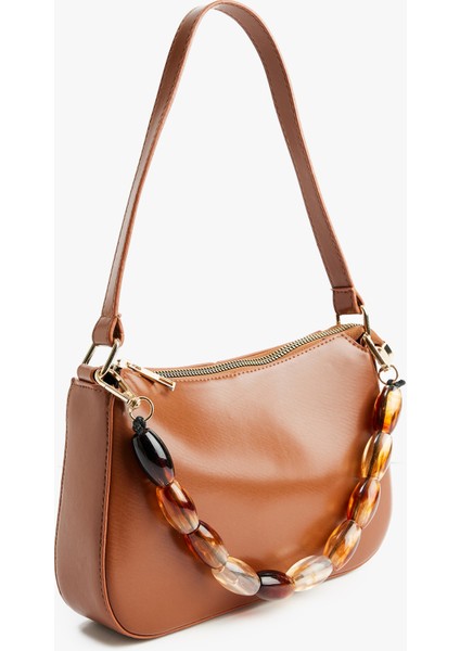 Aksesuar Detaylı Fermuarlı Askılı Suni Deri Omuz Çantası fiyatları