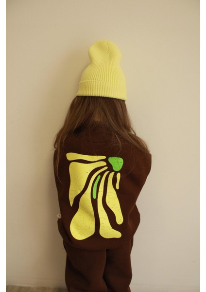 Sarı Sırt Baskılı Balıkçı Yaka Eşofman Takımı