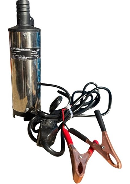 12 Volt Bakır Sargı Mini(Küçük) Sıvı Transfer Pompası Dalgıç Pompa Mazot Pompası - Su - Süt - Sıvı