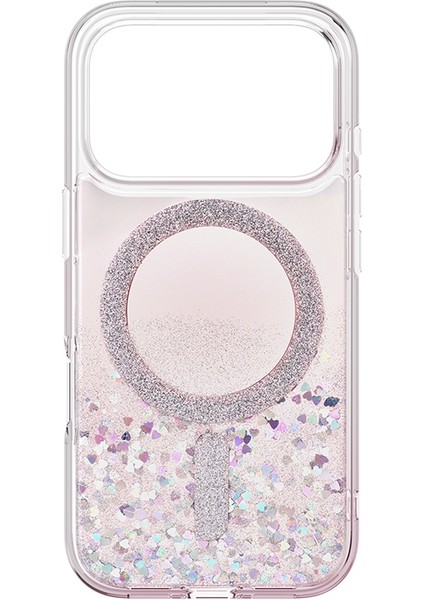 iPhone 17 Pro Uyumlu Kılıf M-Safe Şarj Özellikli Parlak Halkalı Coehl Solea Kapak Pembe fiyatları