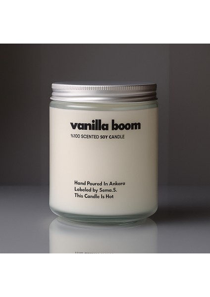 : Vanilla Boom : Cam Kavanozda Kokulu %100 Soya Mum (Vanilya, Karamel, Sedir) fiyatları