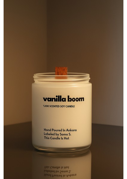 : Vanilla Boom : Cam Kavanozda Kokulu %100 Soya Mum (Vanilya, Karamel, Sedir) modelleri