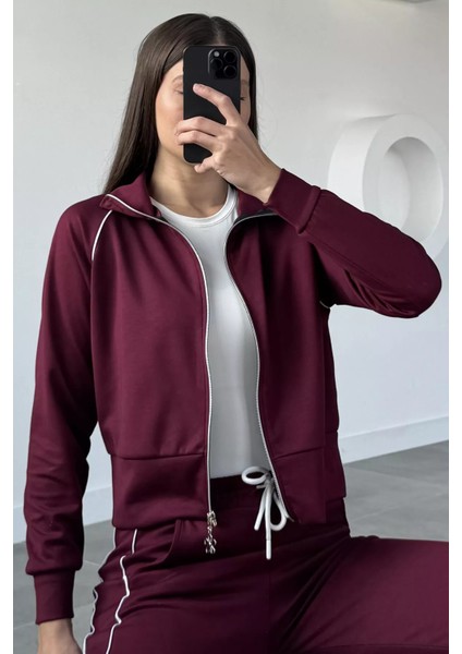 Kadın Şerit Detaylı Fermuarlı Eşofman Takımı P-00019042 modelleri