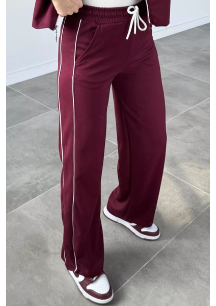 Kadın Şerit Detaylı Fermuarlı Eşofman Takımı P-00019042 indirimleri