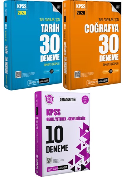 2026 Kpss Tüm Adaylar Için Tarih Coğrafya 30 Deneme - 2026 Kpss Ortaöğretim Çözümlü 10 Deneme